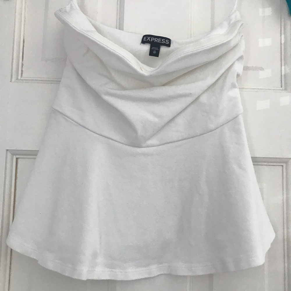 White Express strapless tube top